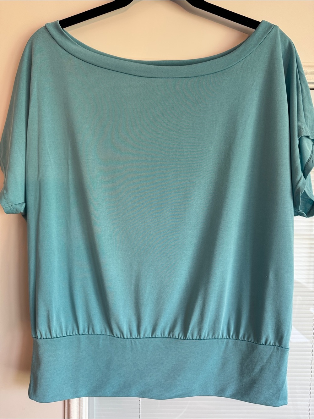 Relaxed Teal Boatneck Short Sleeve Top Tee